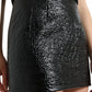 Dolce & Gabbana Black Cotton High Waist Fitted Mini Skirt