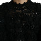 Dolce & Gabbana Black Sequined Embellished Pullover Sweater