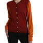 Dolce & Gabbana Multicolor Cardigan Color Block Silk Crewneck Sweater