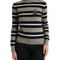 Dolce & Gabbana Multicolor Stripes Logo Turtle Neck Pullover Sweater