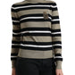 Dolce & Gabbana Multicolor Stripes Logo Turtle Neck Pullover Sweater