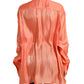 Dolce & Gabbana Peach Long Sleeve Button Down Blouse Top