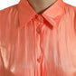 Dolce & Gabbana Peach Long Sleeve Button Down Blouse Top