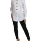 Dolce & Gabbana White Cotton Crystals Embellished Shirt Top