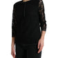 Dolce & Gabbana Black STAFF Floral Lace Blouse Top