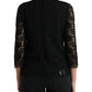 Dolce & Gabbana Black STAFF Floral Lace Blouse Top