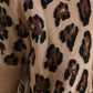 Dolce & Gabbana Beige Leopard Print Wool Turtleneck Top