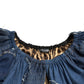 Dolce & Gabbana Blue Patchwork Short Sleeves Denim Blouse Top