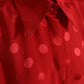 Dolce & Gabbana Red Polka Dot Sleeveless Collared Blouse Top