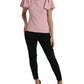 Dolce & Gabbana Pink Short Sleeves Round Neck Blouse Top