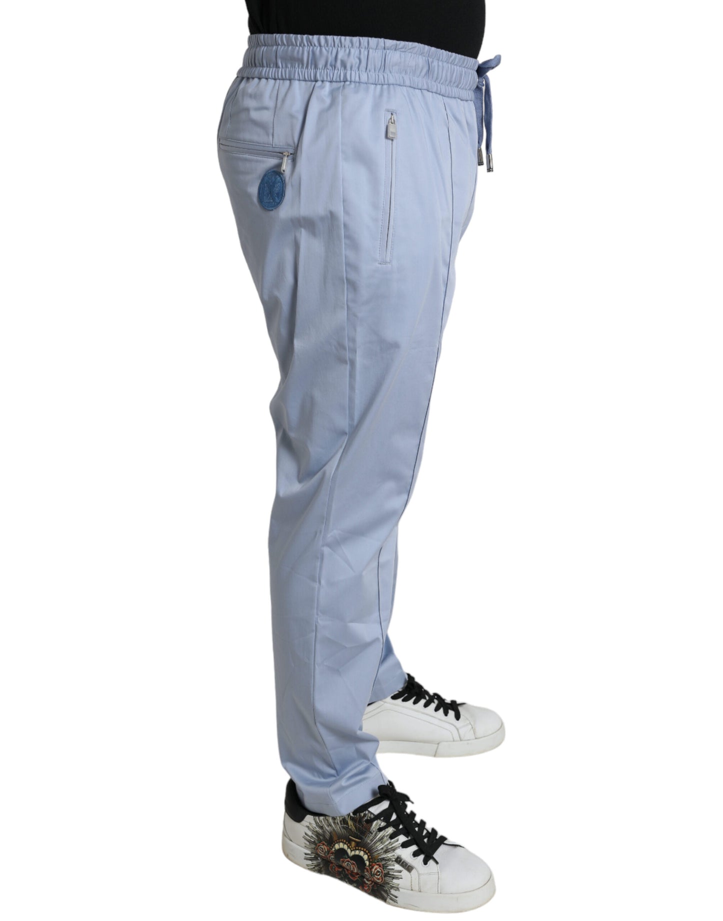 Dolce & Gabbana Light Blue Cotton Stretch Jogger Pants