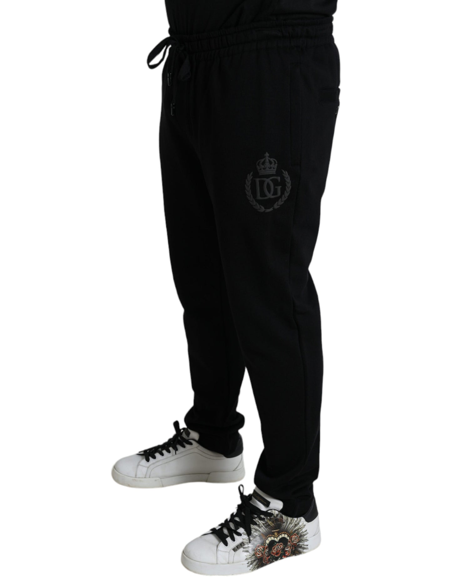 Dolce & Gabbana Black DG Logo Skinny Jogger Sweatpants Pants