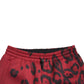 Dolce & Gabbana Red Black Leopard Stretch Jogger Pants