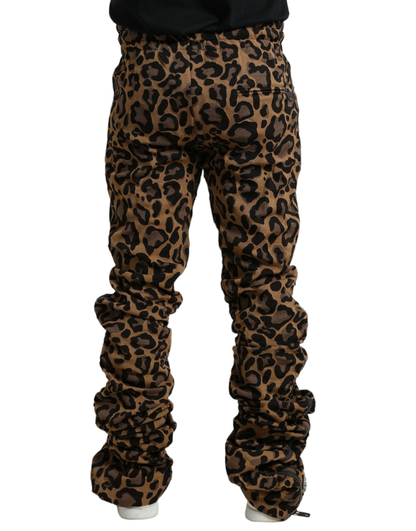 Dolce & Gabbana Brown Leopard Jacquard Jogger Pants