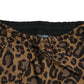 Dolce & Gabbana Brown Leopard Jacquard Jogger Pants