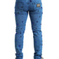 Dolce & Gabbana Blue Crystal Embellished Skinny Denim Jeans