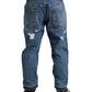 Dolce & Gabbana Blue Tattered Cotton Men Denim Jeans