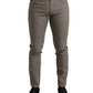 Dolce & Gabbana Brown Cotton Stretch Skinny Men Pants