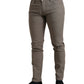 Dolce & Gabbana Brown Cotton Stretch Skinny Men Pants