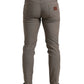 Dolce & Gabbana Brown Cotton Stretch Skinny Men Pants