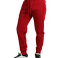 Dolce & Gabbana Red Cotton Blend Skinny Jogger Pants