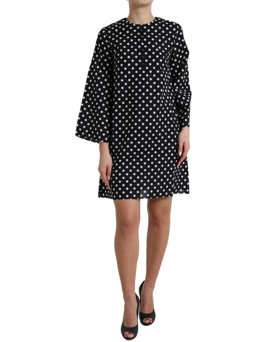 Dolce & Gabbana Black White Polka Dot Shift Dress