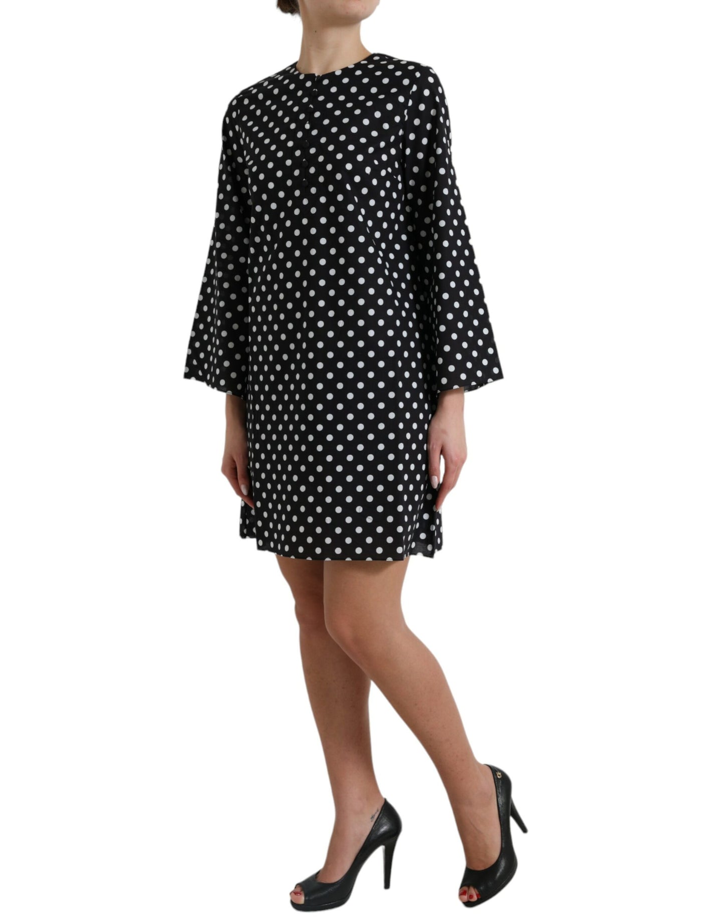 Dolce & Gabbana Black White Polka Dot Shift Dress