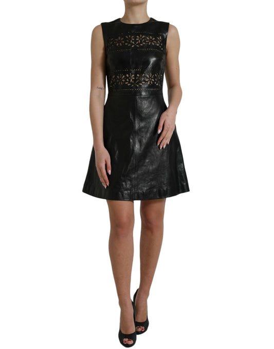 Valentino Black Cut Out A-line Dress