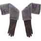 Dolce & Gabbana Gray Mink Fur Lambskin Suede Leather Gloves