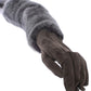 Dolce & Gabbana Gray Mink Fur Lambskin Suede Leather Gloves