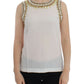 Dolce & Gabbana White crystal embellished tank top