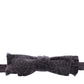 Dolce & Gabbana Gray Black Wool Silk Bow Tie