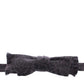 Dolce & Gabbana Gray Black Wool Silk Bow Tie