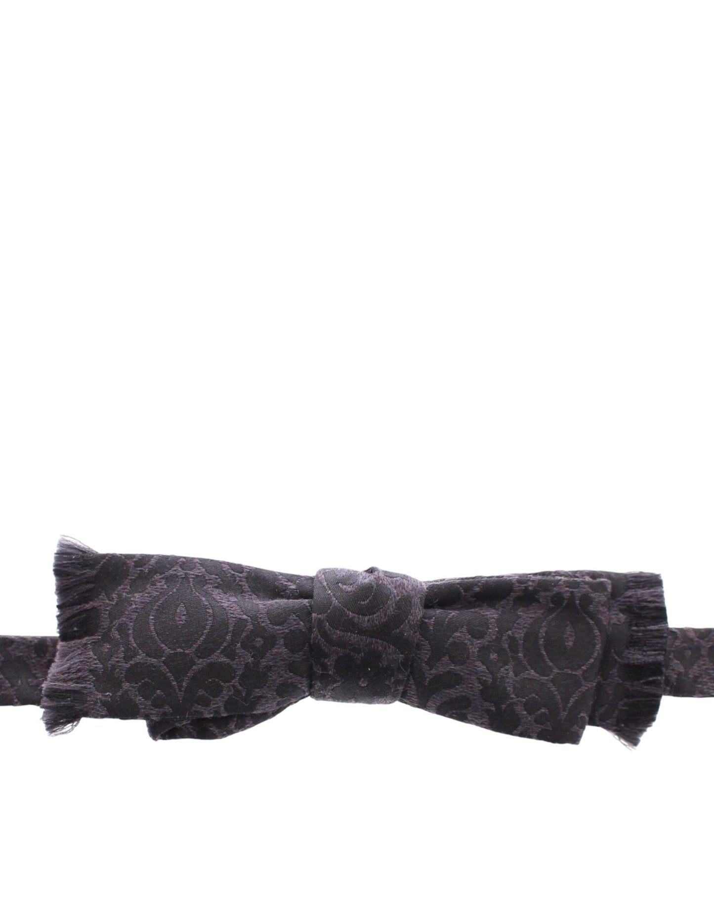 Dolce & Gabbana Gray Black Wool Silk Bow Tie