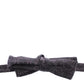 Dolce & Gabbana Gray Black Wool Silk Bow Tie