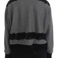 Dolce & Gabbana Gray Black Lace Wool Cashmere Sweater