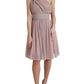 Dolce & Gabbana Pink One Shoulder Pleated Lame Tulle Dress