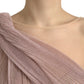 Dolce & Gabbana Pink One Shoulder Pleated Lame Tulle Dress