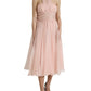 Dolce & Gabbana Pink Silk Chiffon Halter A-line Pleated Midi Dress