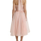 Dolce & Gabbana Pink Silk Chiffon Halter A-line Pleated Midi Dress