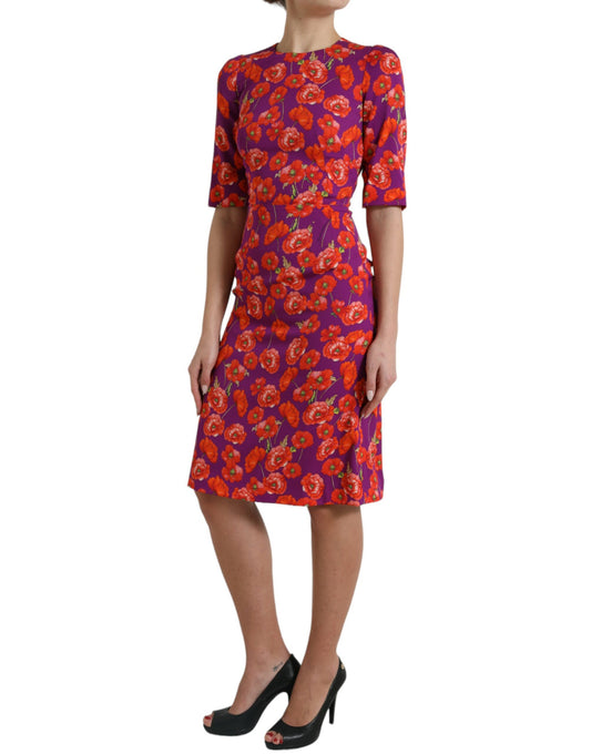 Dolce & Gabbana Vibrant Floral Silk Charmeuse Dress