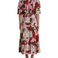 Dolce & Gabbana Multicolor Floral Crystal Embellished A-line Dress