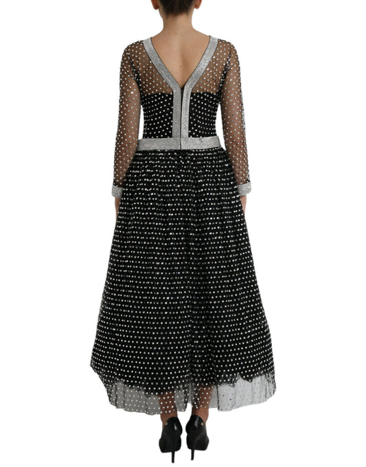 Dolce & Gabbana Gorgeous Black Crystal Embellished A-line Dress