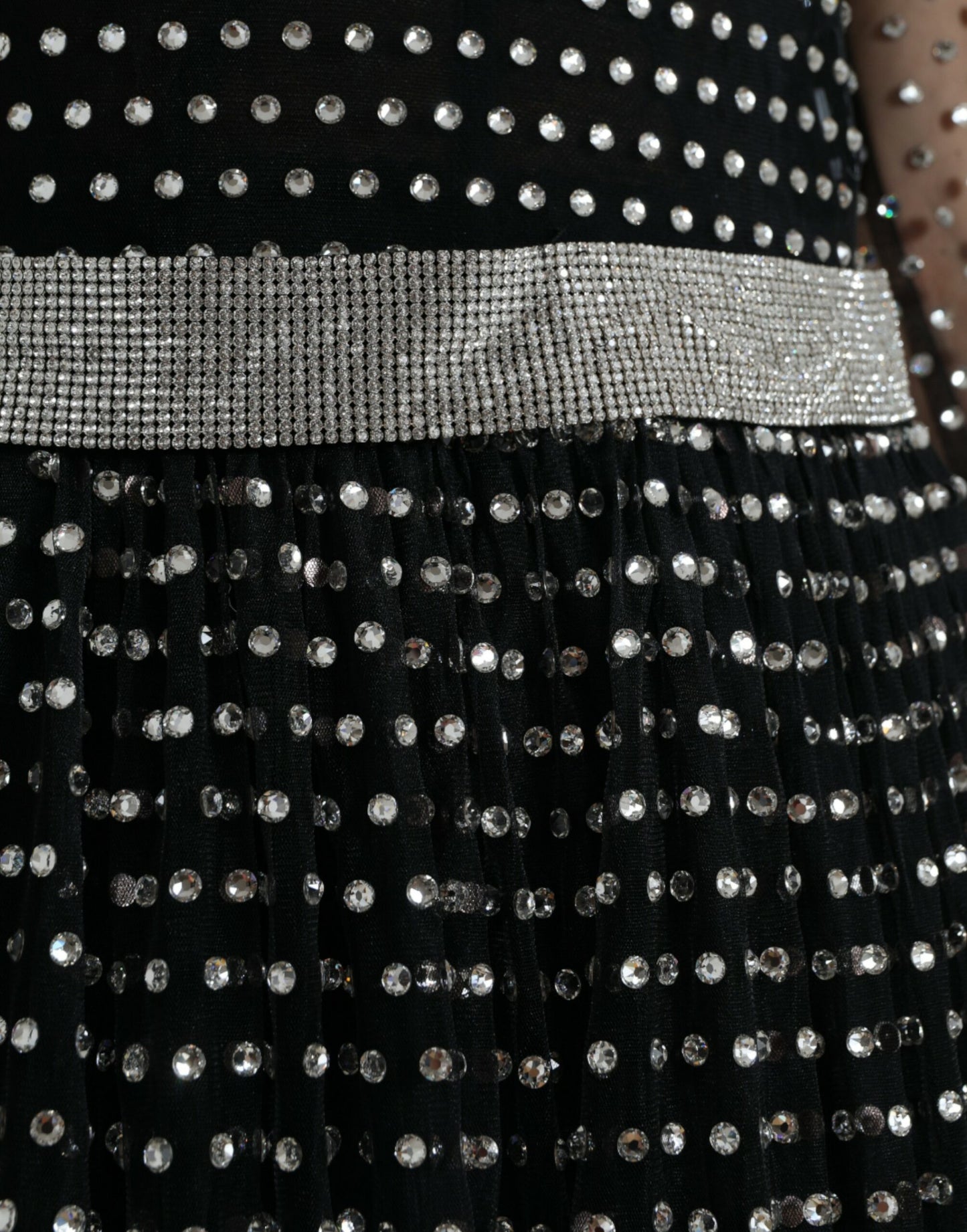 Dolce & Gabbana Gorgeous Black Crystal Embellished A-line Dress