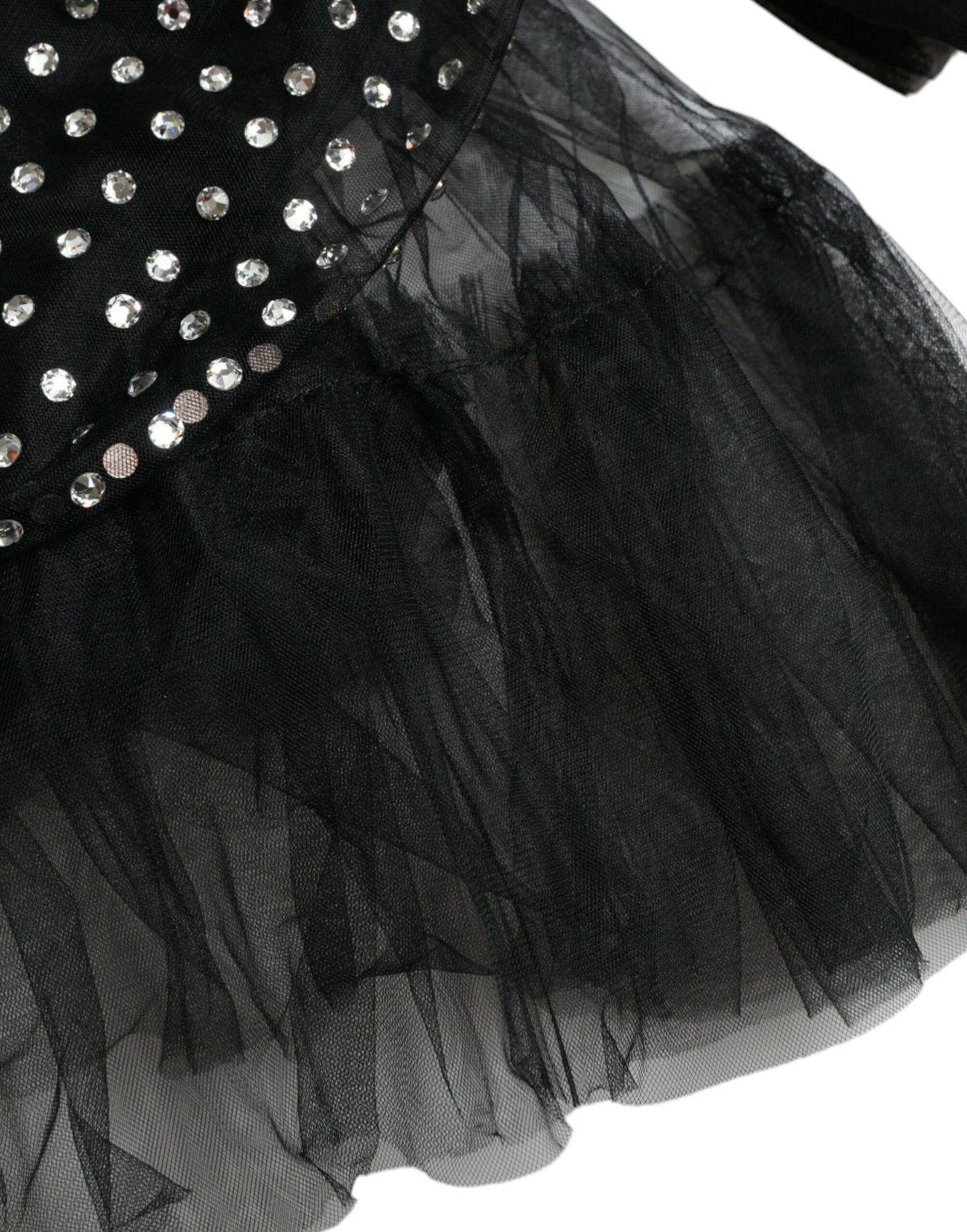 Dolce & Gabbana Gorgeous Black Crystal Embellished A-line Dress