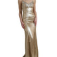 Dolce & Gabbana Metallic Gold Crystal Embellished Dress