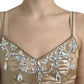 Dolce & Gabbana Metallic Gold Crystal Embellished Dress