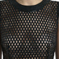 Dolce & Gabbana Black Sequined Openwork Mesh Sleeveless Layered Dress