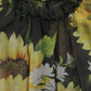 Dolce & Gabbana Black Sunflower A-line Pleated Maxi Dress