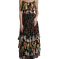 Dolce & Gabbana Multicolor Floral Chiffon Tiered Maxi Dress